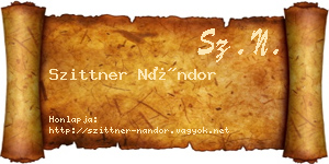 Szittner Nándor névjegykártya