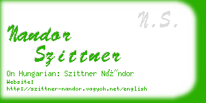 nandor szittner business card